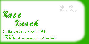 mate knoch business card