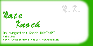 mate knoch business card